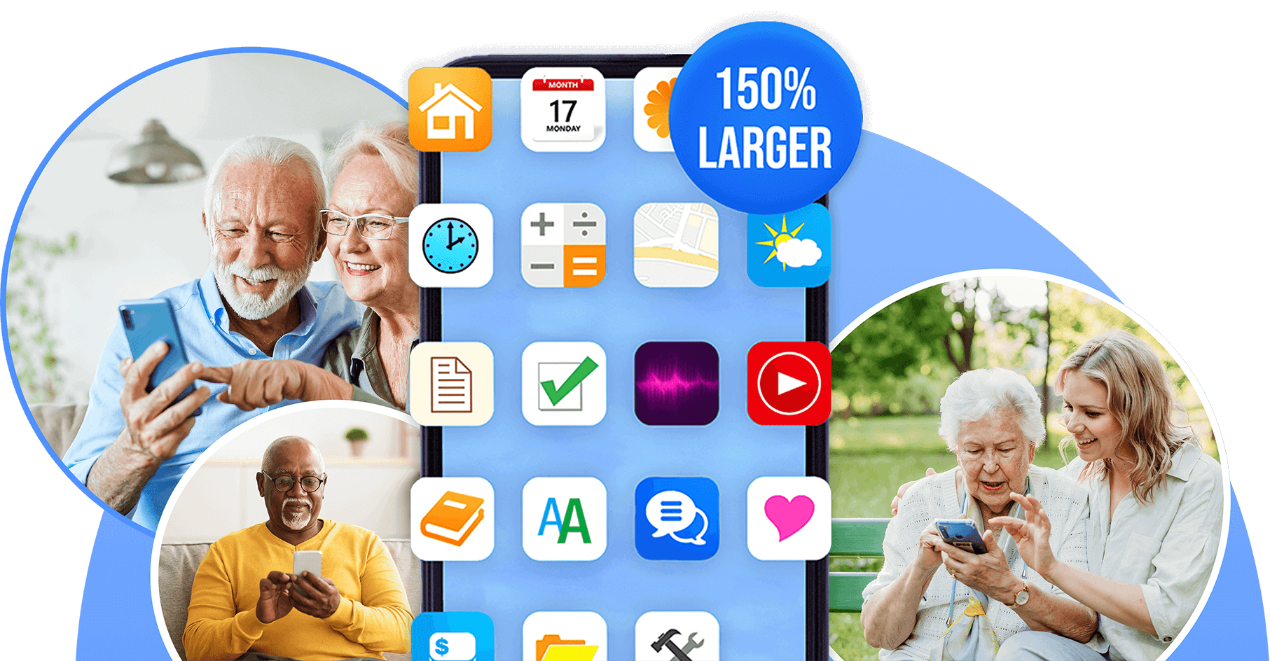 Screen with photo circles